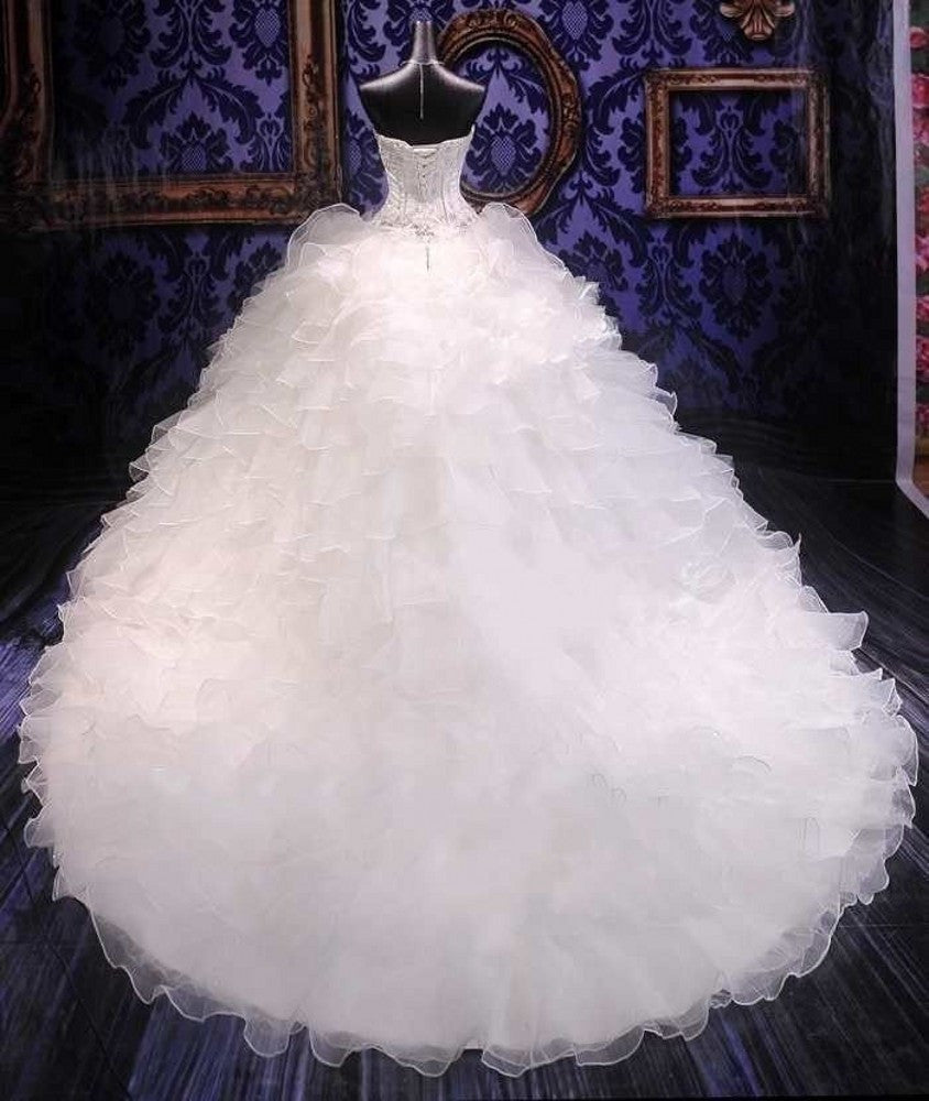 Luxury Embroidery Ball Wedding Dresses Ruffles