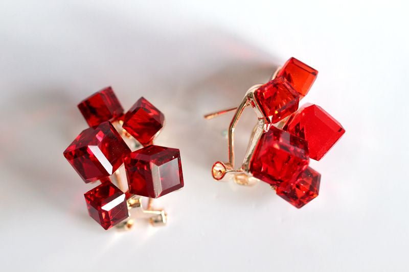 Cubic Zirconia Crystal Earrings for Women with Stones