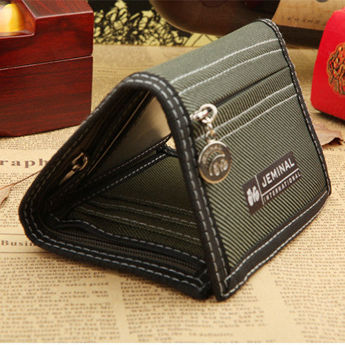 Causal Style Canvas Coin Purse Card Holder Men's Wallet