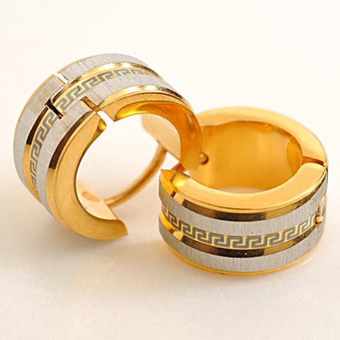 Golden Color Greek Key High Quality Earrings mj-