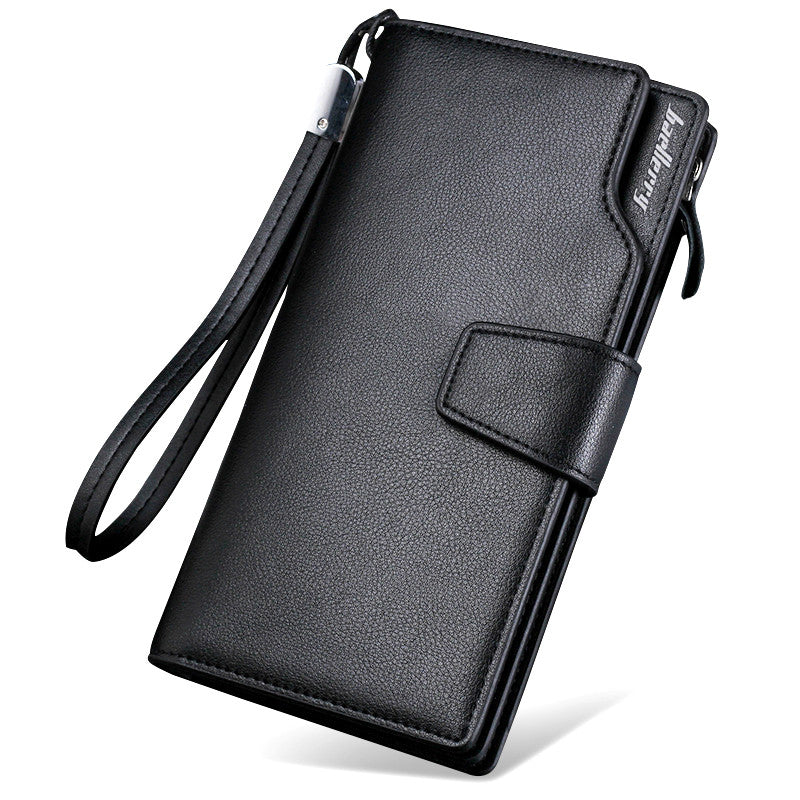 Top Quality Leather Long Wallet For Men Zipper