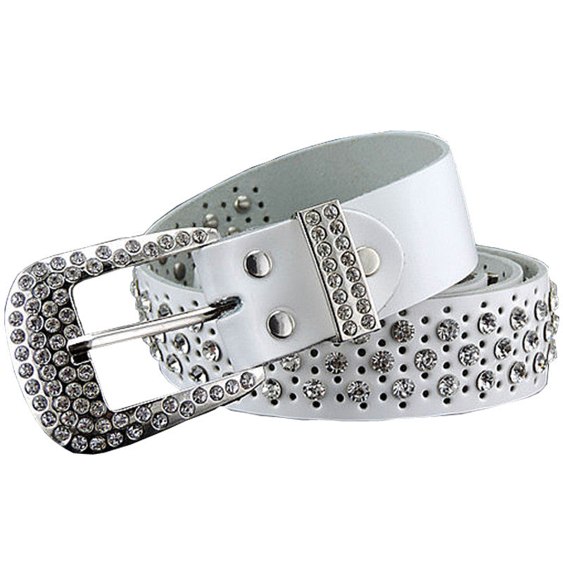 Rhinestone Luxury Design Genuine Leather High Quality Belt For Women