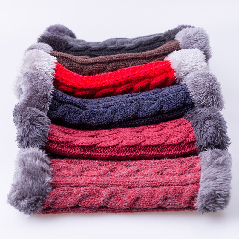 Fashion Winter Thickened Wool Knitted Neckerchief O Ring Stripe Scarves For Men
