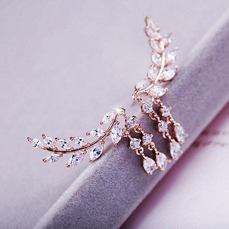 Leaves Stud Earrings Wedding Jewelry