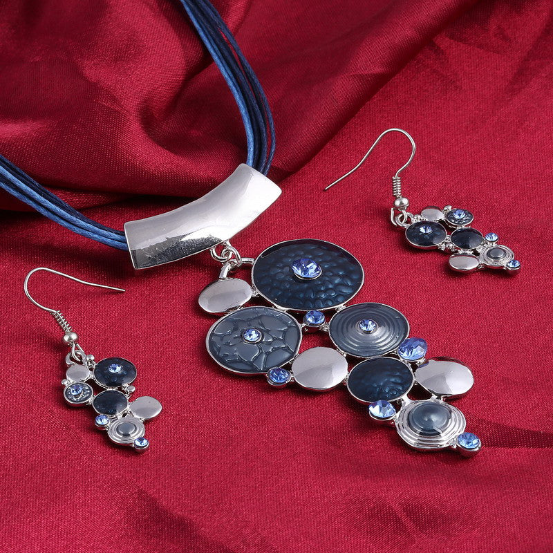 Vintage Jewelry Sets Big Circle Enamel Necklaces Earrings