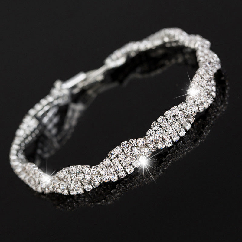 Austrian Luxury Crystal Charm Silver Plated Bracelets For Women