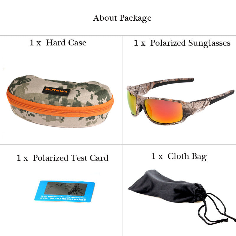 Top Sport Driving Fishing Camouflage Frame Polarized Sunglasses Unisex