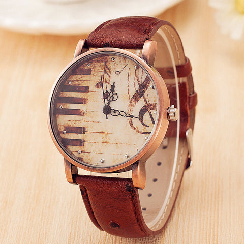 Piano Musical Notation Casual Quartz Watch ww-b