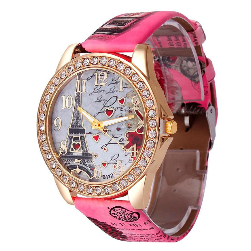 Tower Pattern Diamond Dial Watches For Women ww-d