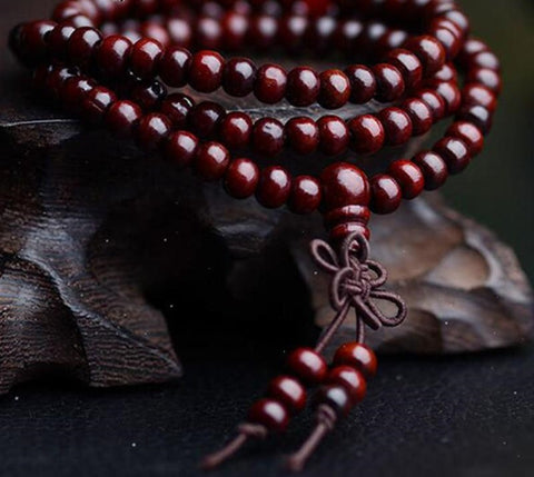Vintage Natural 108 Beads Sandalwood Buddhist Mala Bracelets mj-