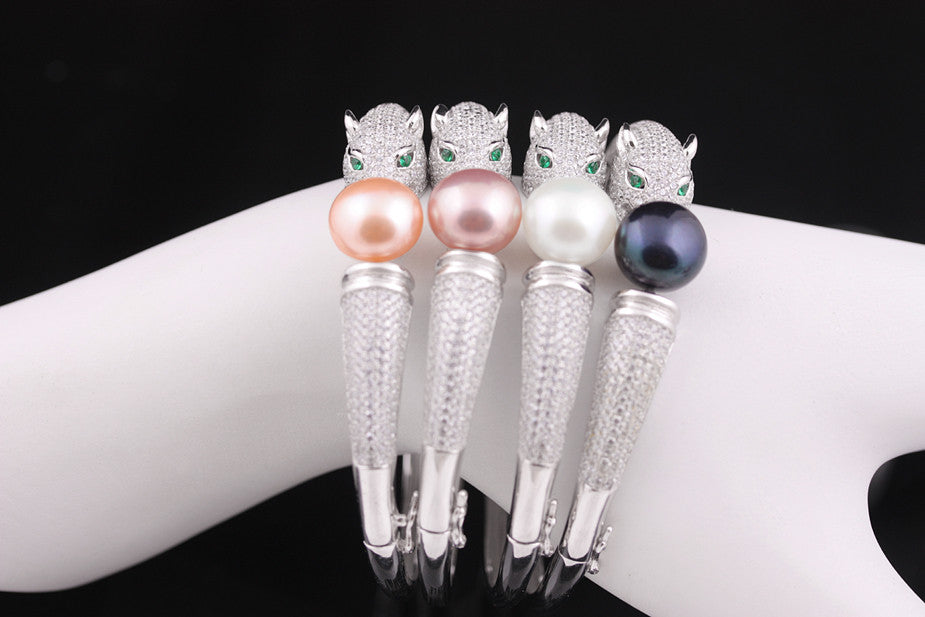 4 Colors Real Natural Pearl High Quality Panther Bracelets