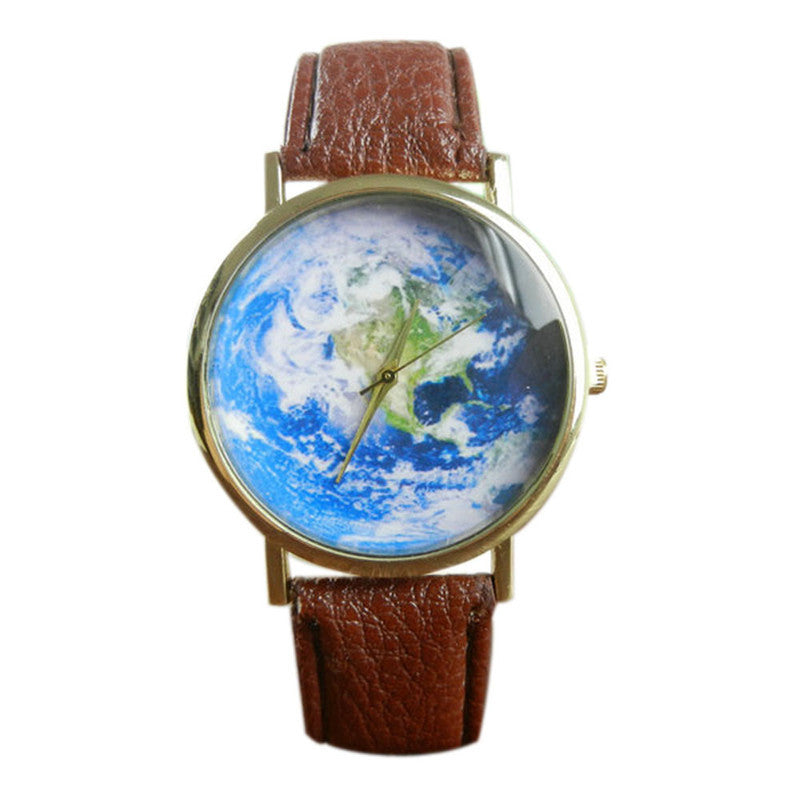 Real Earth View World Map Pattern Unisex Watch ww-d wm-q