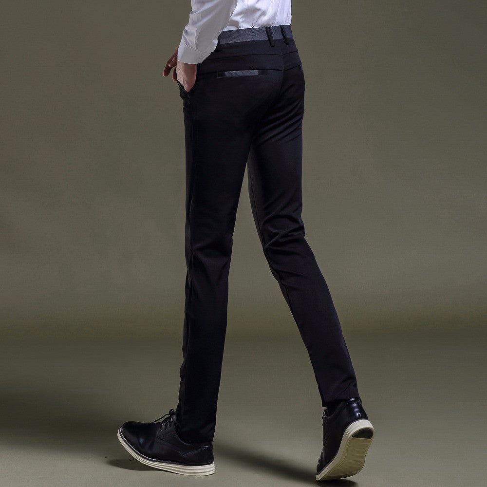 Formal Design Comfortable Elastic Slim Straight Dress Pants for Men