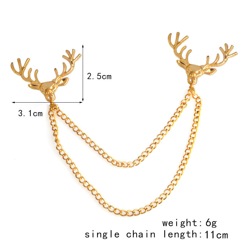 Vintage Deer Collar Pin Brooch Shirt Collar Pin