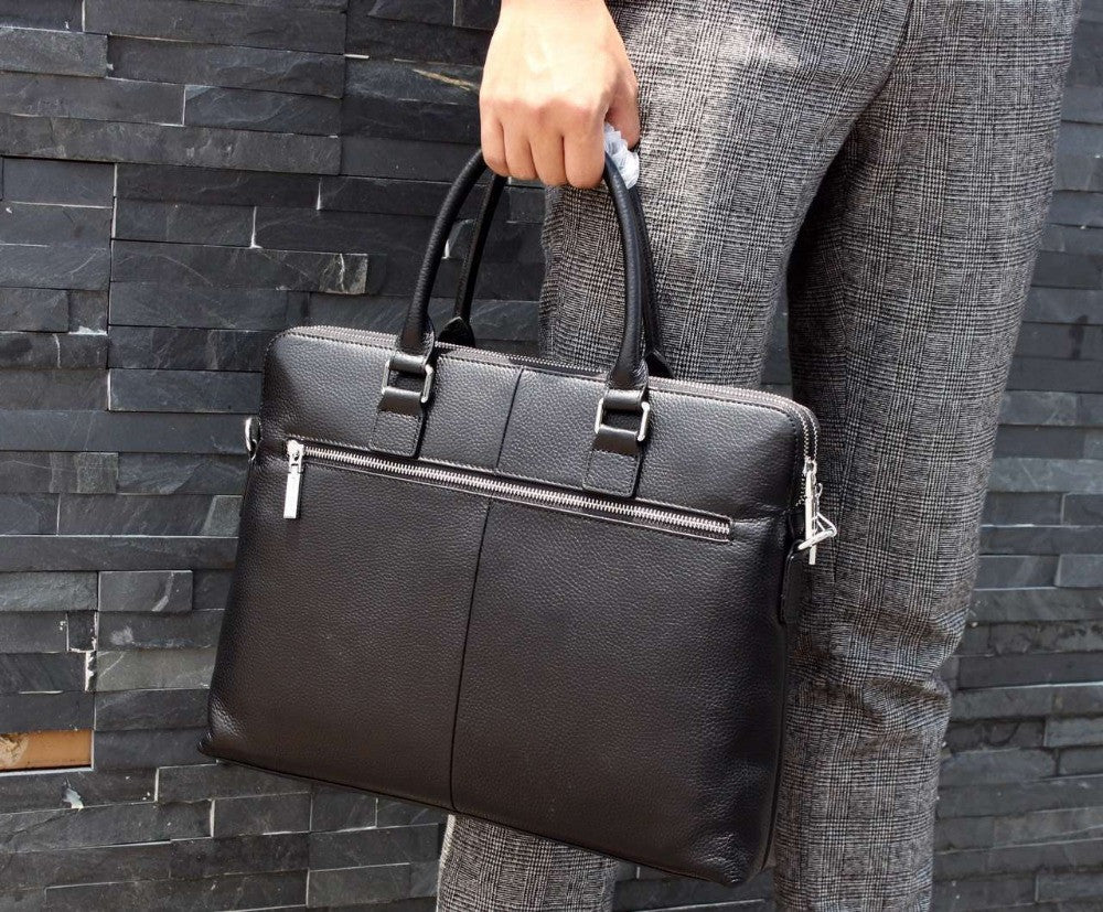 Classic Genuine Leather Slim Design Briefcases For Men