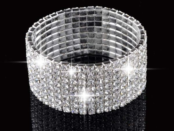 5/8 Rows Vintage Luxury Exquisite Silver Elastic Bracelets