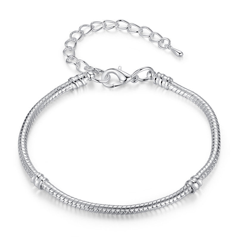 5 Style Silver Plated LOVE Snake Chain Bracelets & Bangle