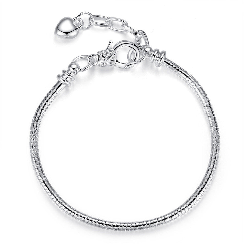 5 Style Silver Plated LOVE Snake Chain Bracelets & Bangle