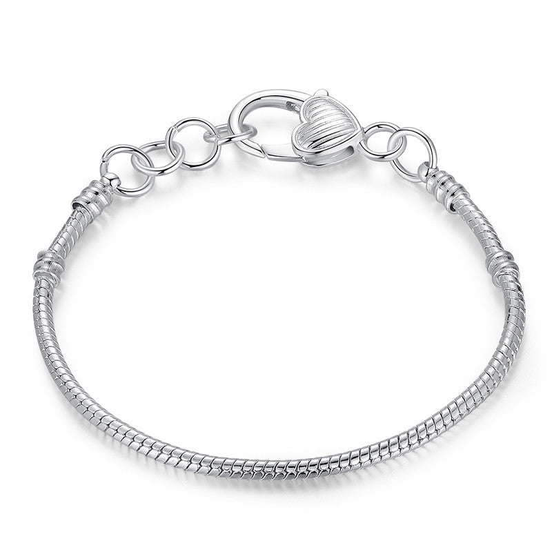 5 Style Silver Plated LOVE Snake Chain Bracelets & Bangle