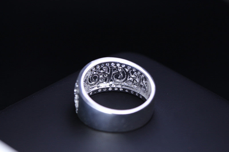 Silver Flower Plant Hollow Jewelery Style Unisex Ring