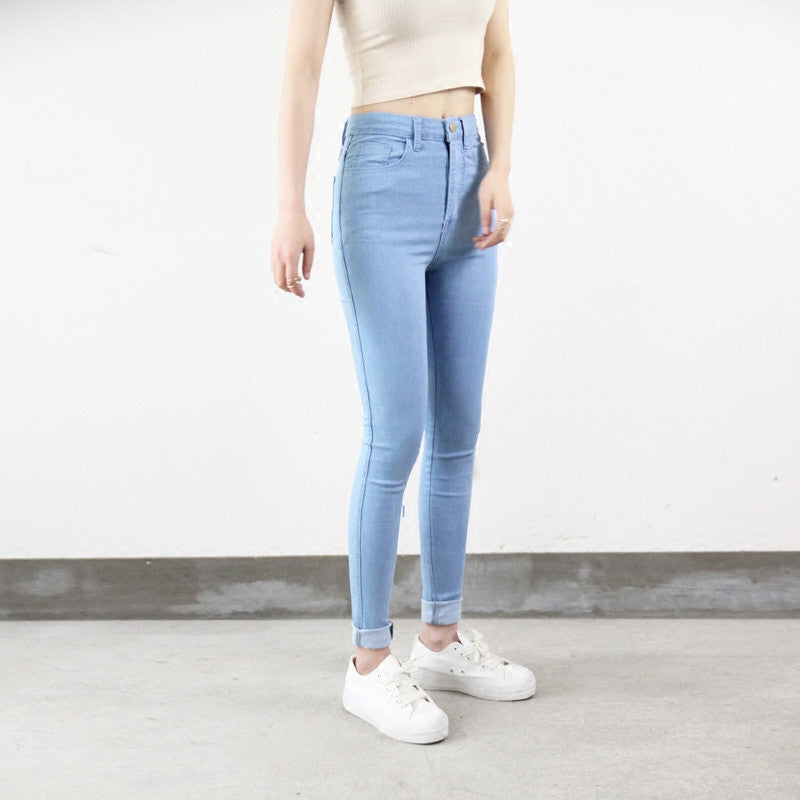 High Waist Elastic Jeans for Women