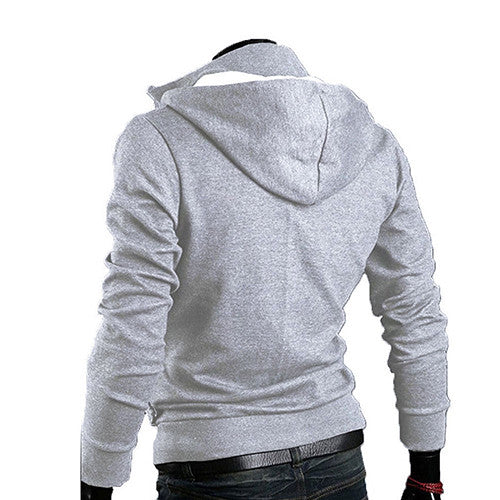 Black Men's Fashion Winter Slim Hoodie Warm Sweatshirts Jacket