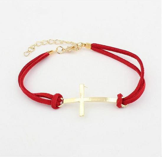 Charm Simple Leather Cross Bracelets