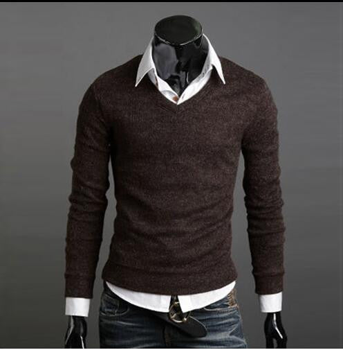 Casual Slim Solid Sweater For Men