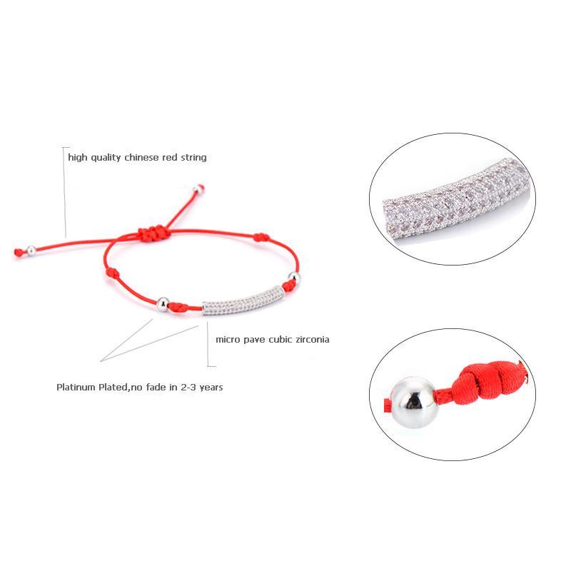 Thin Red String Cord with Diamond Bracelets