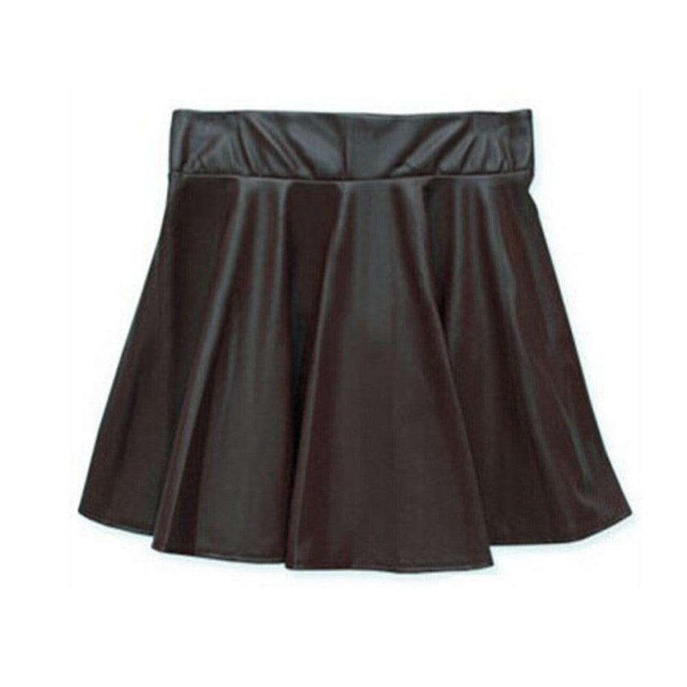 High Waist Short Pleated Faux Leather Pleated Mini Skirts