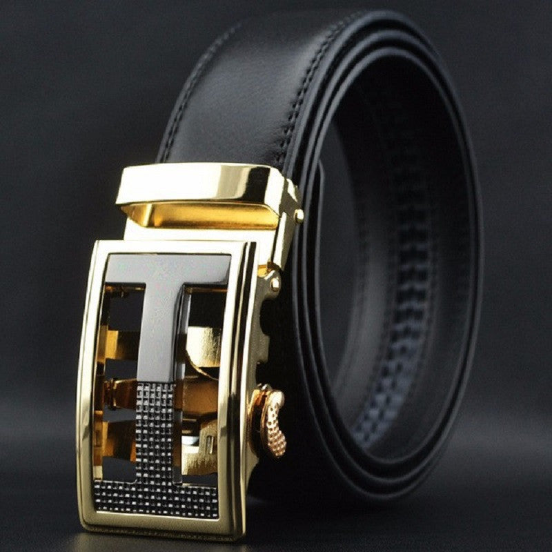 Luxury Leather Belt For Men Automatic Buckle