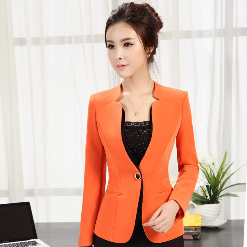 Long-Sleeve Women Blazer Office Formal Jackets