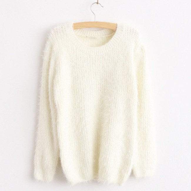 O-Neck Long Sleeve Casual Loose Sweaters For Women