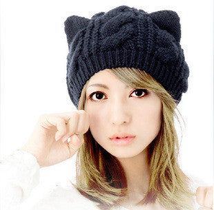 Lady Wool Hotspot Cat Ear Fashion Hats for Women
