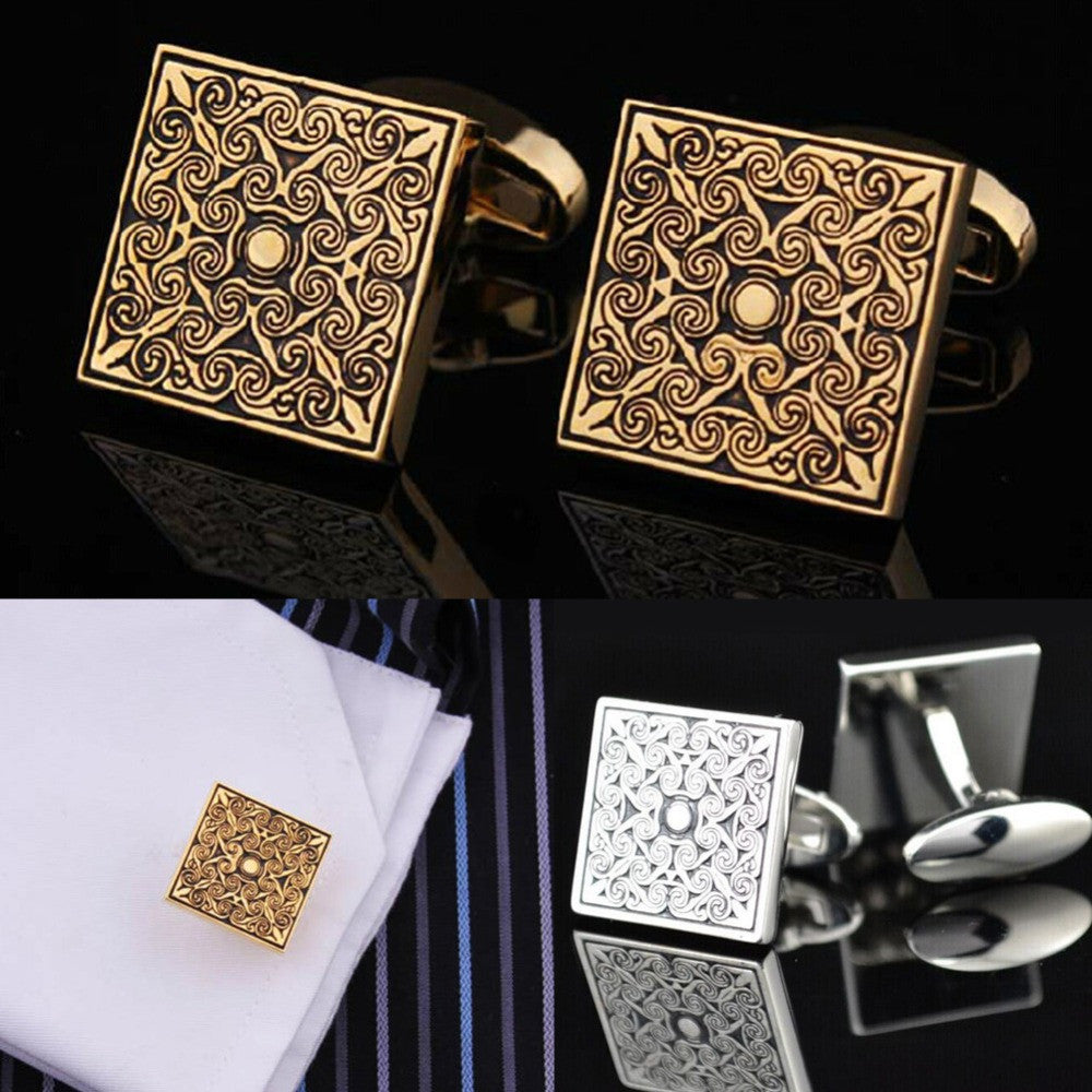 Classical High Quality Vintage Men's Cufflinks Engraved