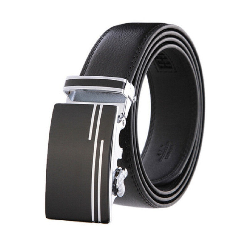 Leather Strap Automatic Buckle Belt For Men Authentic Girdle Trend