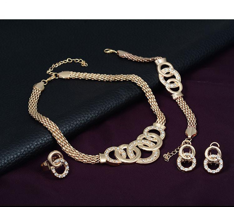 Wedding Jewelry Sets Bracelets Earrings Necklace Rings wr-