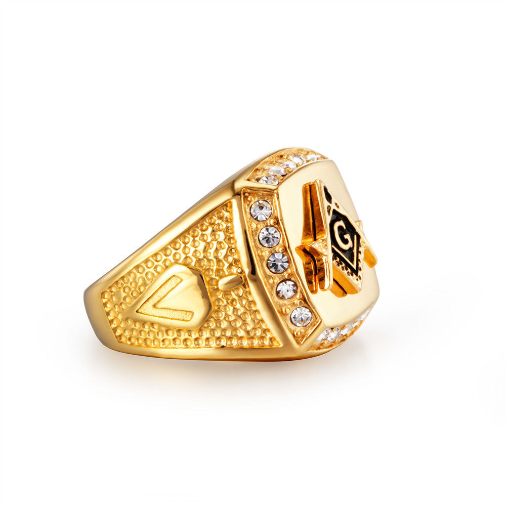 Freemason Ring Diamond Ring For Men mj-