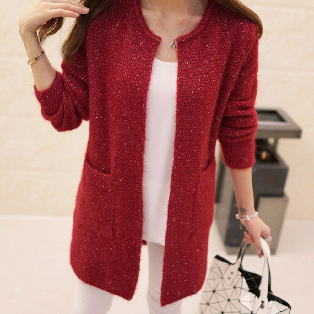 Winter Casual Long Sleeve Knitted Cardigan Sweaters For Women