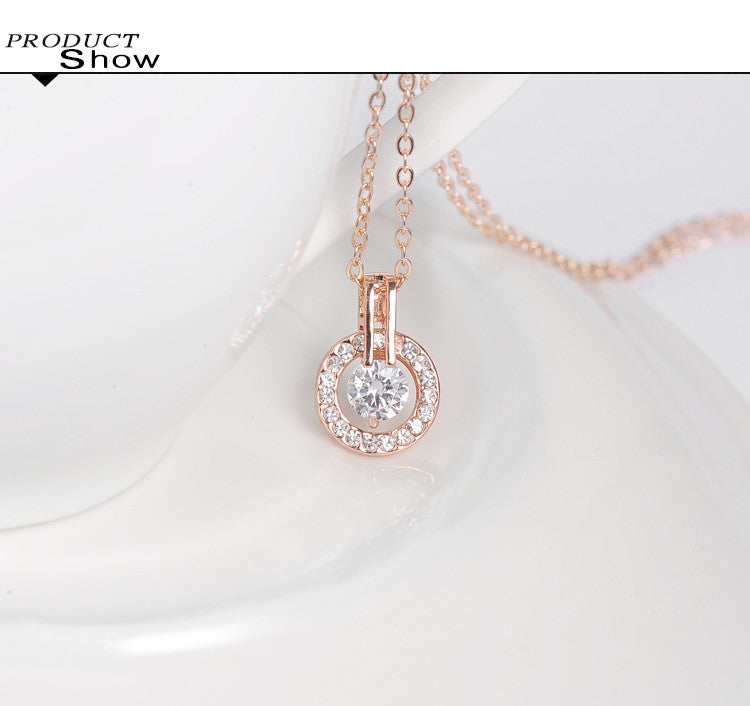 Classic Necklace Trendy Rose Gold Plated Pendant Necklaces