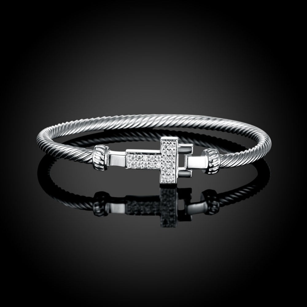 Elegant Silver Plated T Fashion Bracelets mj-