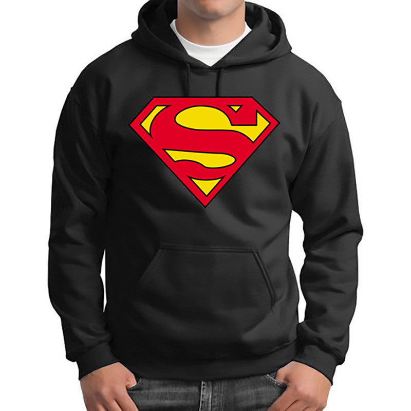 Superman Hoodie Casual Cotton Men's Sweatshirts Black
