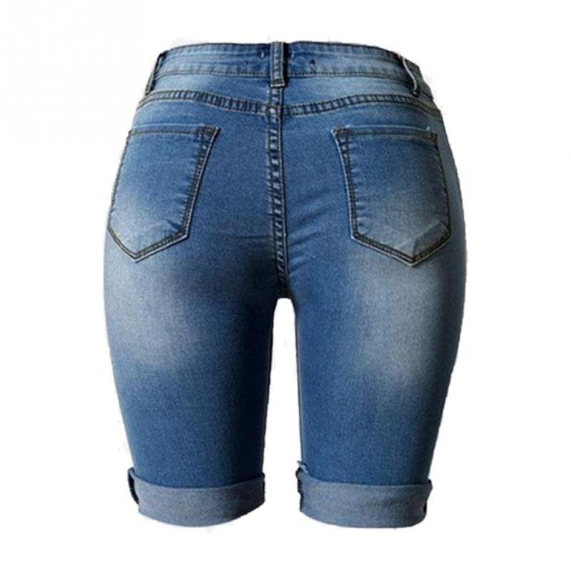Half Ripped Streachable Jeans For Women