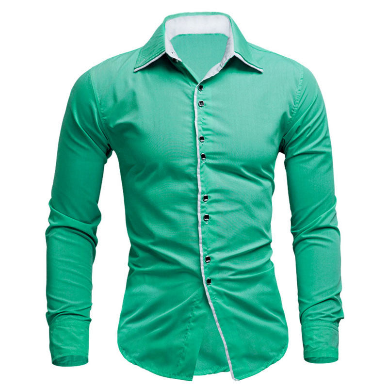 Fashion Casual Mandarin Collar Slim Fit Shirt for Men