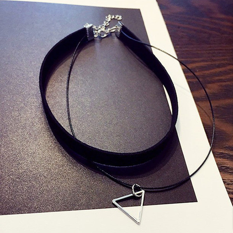 Multilayer Chokers Necklaces For Women Triangle Geometric Pendants
