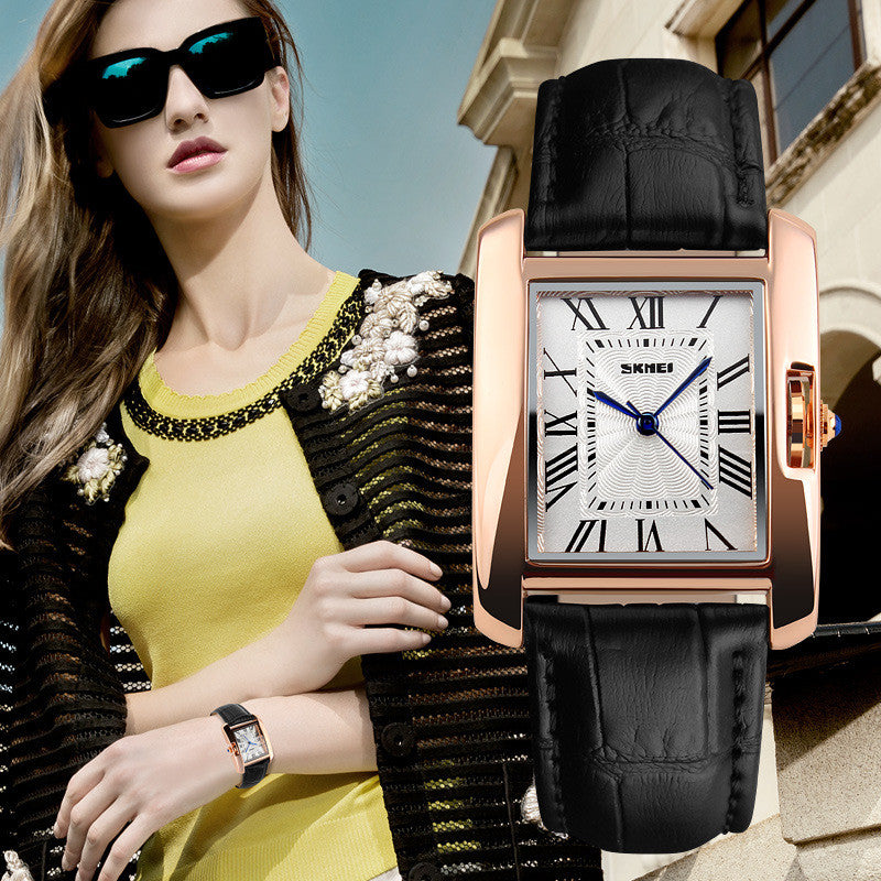 1 Luxury Fashion Waterproof Leather Strap Watch ww-d