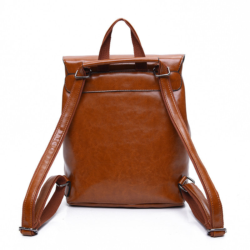 Vintage Oil Wax Travel Backpack School Bags bwb