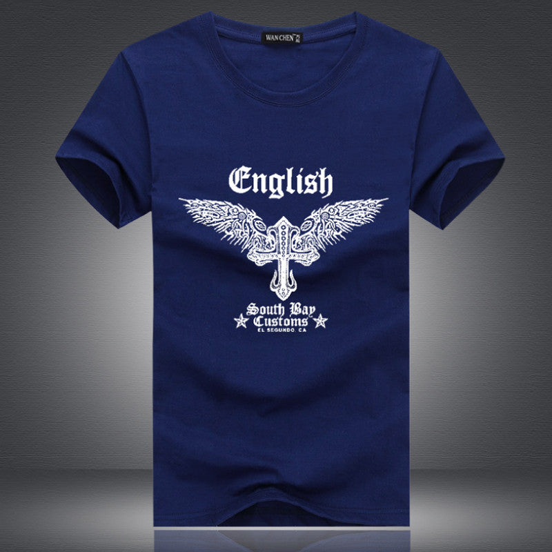 English Eagle Solid Color Cotton Men's T-Shirts