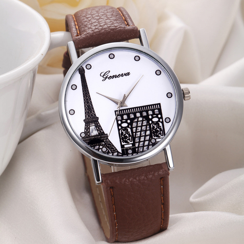 Dress Watch With Paris Tower Design ww-d