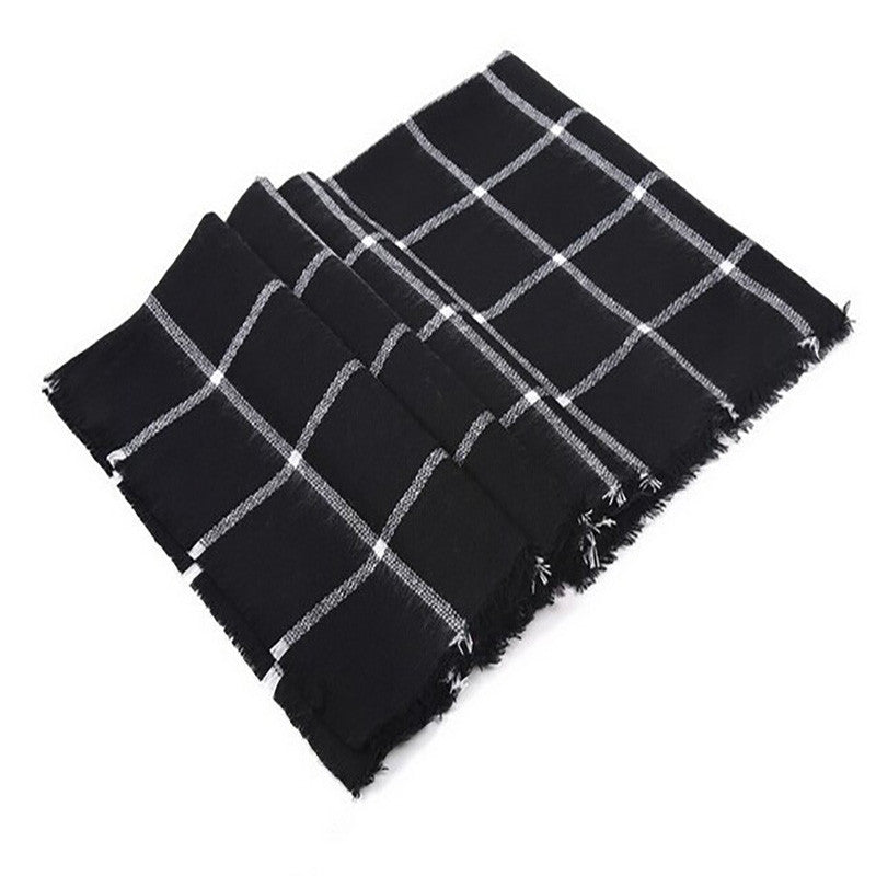 Plaid warm winter scarves shawls